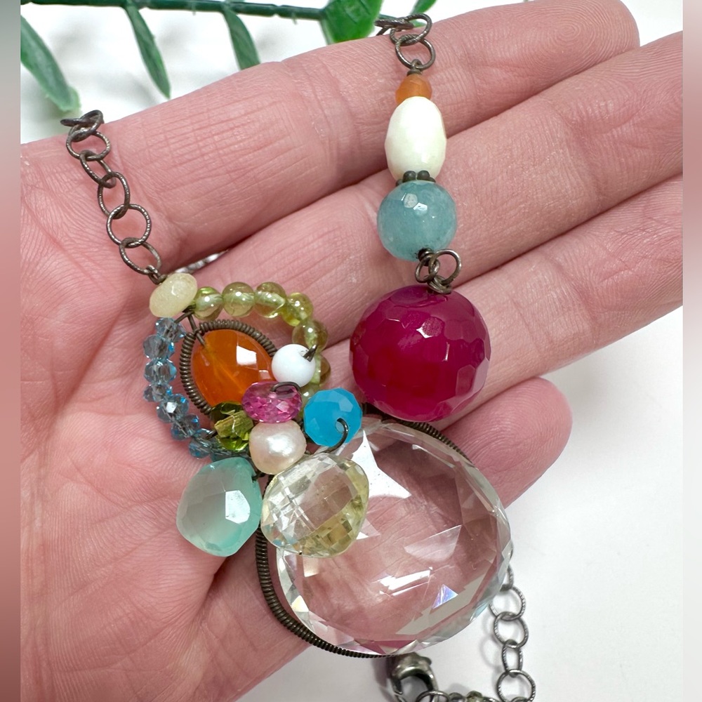 ❤️Anna Balkan Bubble Necklace Silver Clear Multicolor